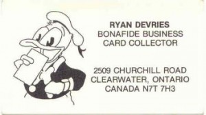 Ryan's Collector Business Cards